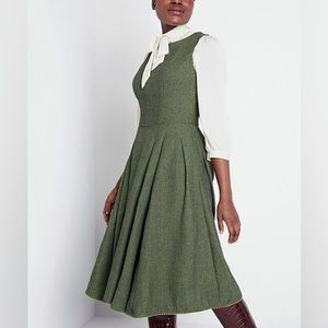 ModCloth x Collectif Astrid Herringbone Swing Dress